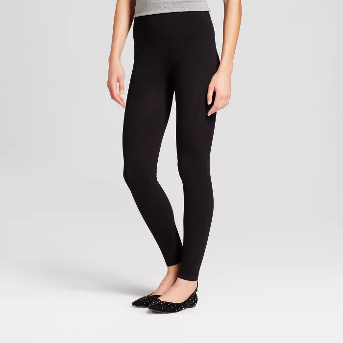 Women's High Waist Cotton Blend Seamless Leggings - A New Day™ Black | Target