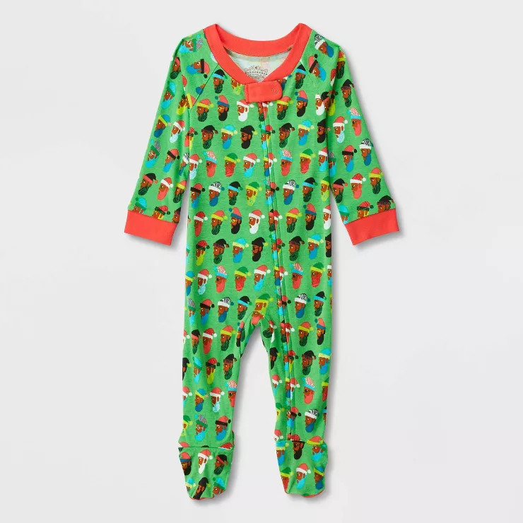 Baby Multi Santa Print Matching Family Footed Pajama - Wondershop™ Green | Target