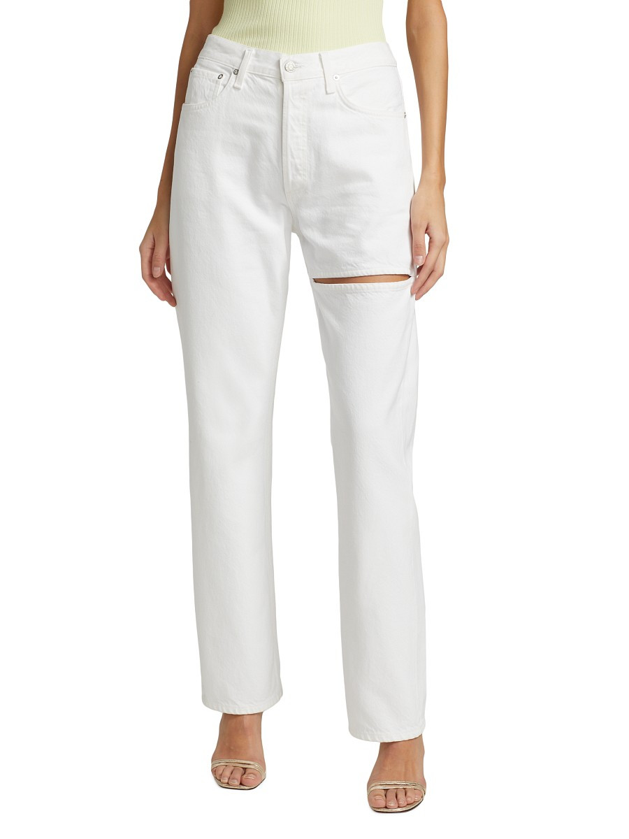 AGOLDE Women's Lana Slice High Rise Straight Leg Jeans - White - Size 27 (4) | Saks Fifth Avenue OFF 5TH