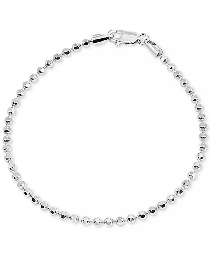 Beaded Chain Bracelet in Sterling Silver, Created for Macy's | Macys (US)