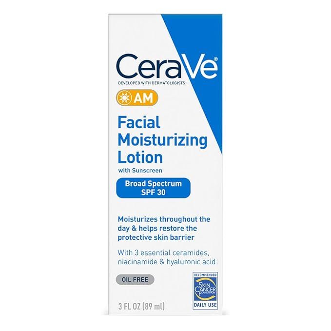 CeraVe Facial Moisturizing Lotion AM SPF 30 | 3 oz | Daily Face Moisturizer with SPF | Packaging ... | Amazon (US)