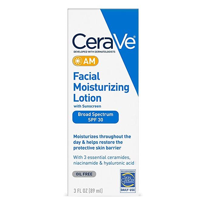CeraVe AM Facial Moisturizing Lotion SPF 30 | Oil-Free Face Moisturizer with Sunscreen | Non-Come... | Amazon (US)