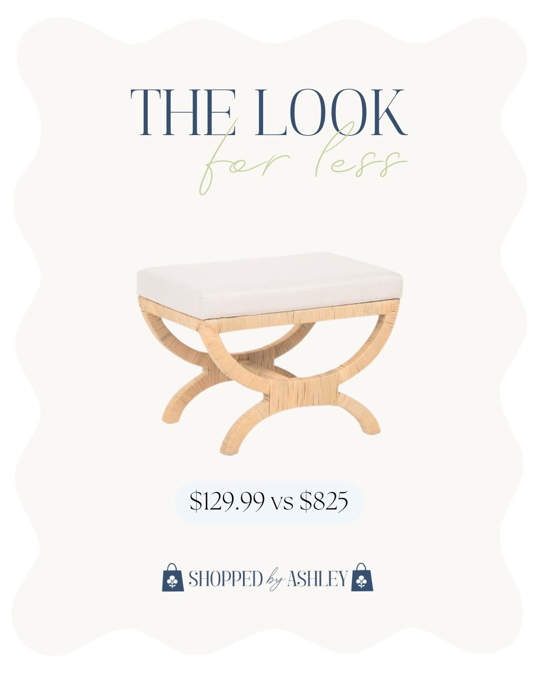 New Worlds Away look for less online at TJ Maxx! 

Rattan stool, rattan ottoman, designer look, designer style, look for less, coastal home, coastal furniture, end of bed stool