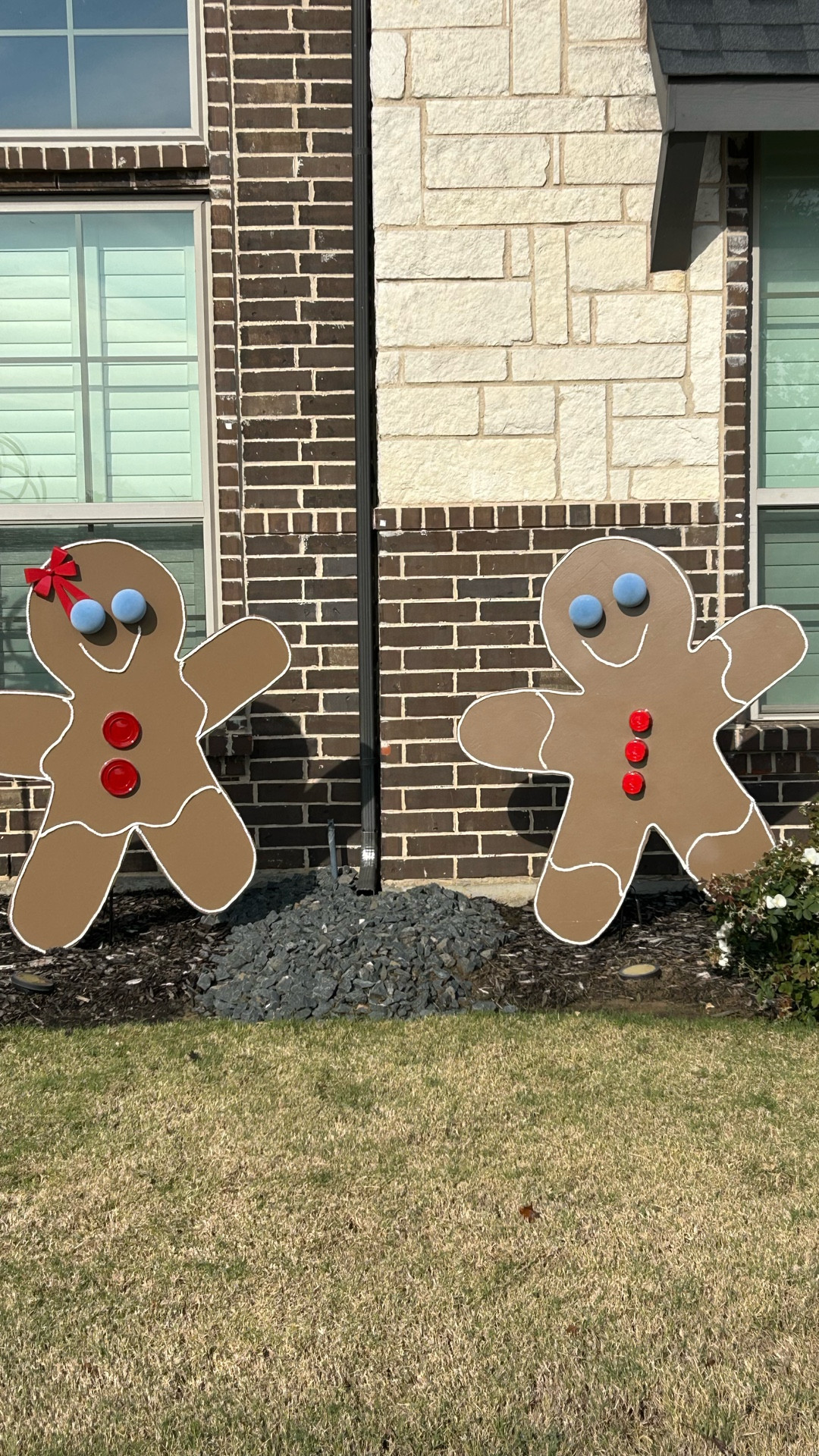 SWEET GINGERBREAD!!
I’ve waited years to make these gingerbread yard decorations.

With one 4’x8’ insulation foam board, paint, rope, hot glue and a few other supplies/ornaments, these 4ft tall gingerbread came out to under $50 for the set! 

They were a super simple DIY with our Ryobi hand tools! 

Full Reel on my Instagram!!

#LTKHome #LTKHoliday #LTKSeasonal