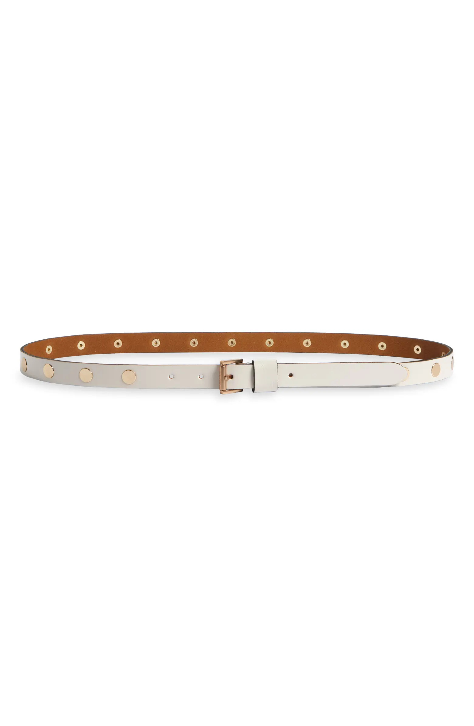 AllSaints Flat Stud Leather Belt | Nordstrom | Nordstrom