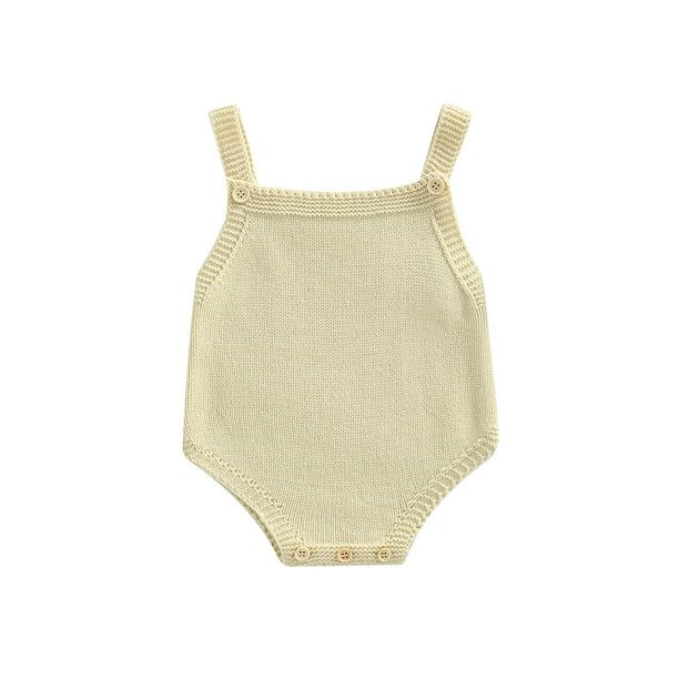 ZIYIXIN Newborn Baby Boy Girl Knit Romper Sleeveless Strap One Piece Knitted Jumpsuit Bodysuit Cl... | Walmart (US)