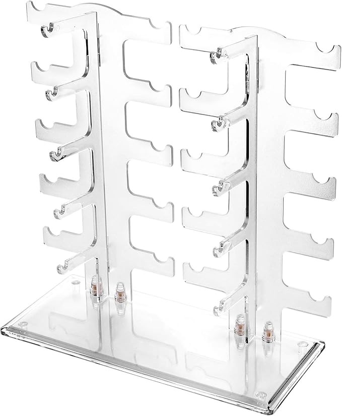 Lamoutor 2 Row Sunglasses Rack Holder Glasses Display Stand Transparent | Amazon (US)