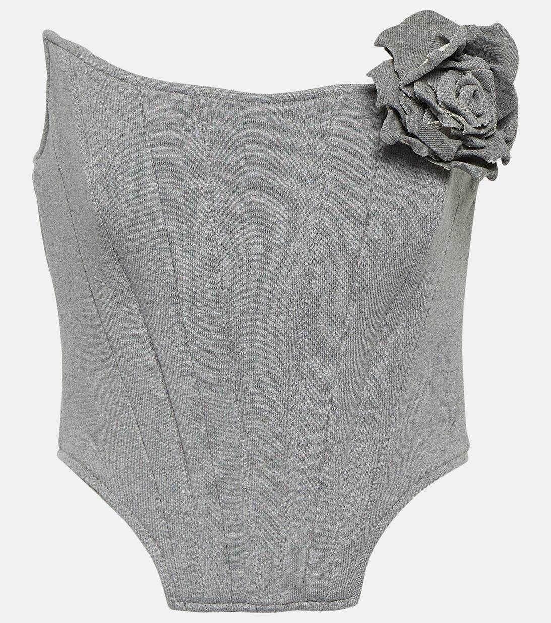 Appliqué cotton fleece bustier top | Mytheresa (US/CA)