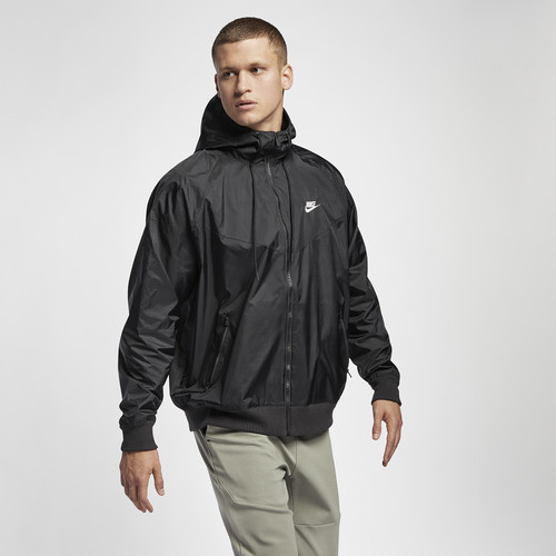 Nike Mens Nike Windrunner Hooded Jacket - Mens Black/Black/Sail Size S | Foot Locker (US)