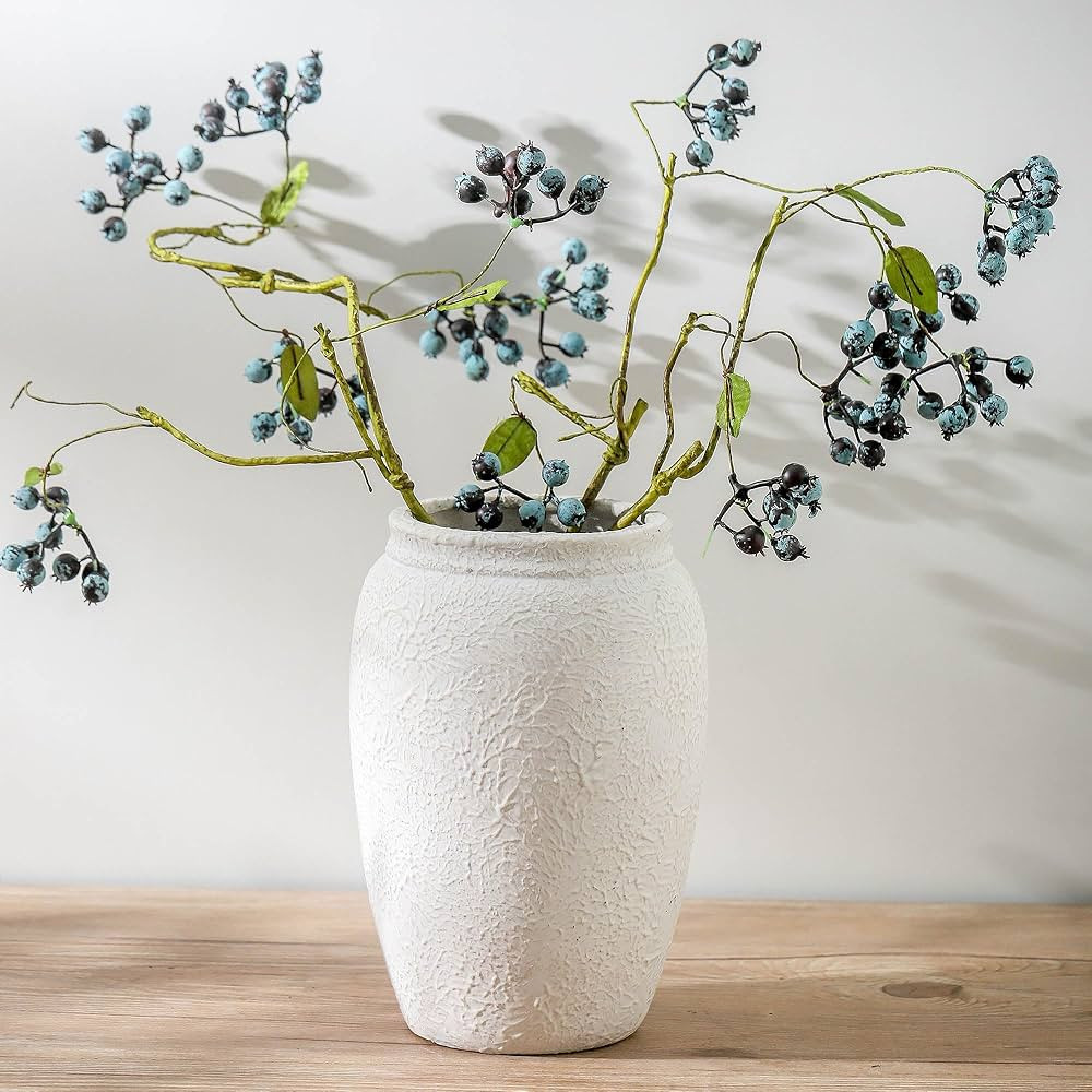 Ceramic Farmhouse Flower Vase, 8.2 Inch Terracotta Rustic Vase, Decorative Pottery Flower Vases f... | Amazon (US)