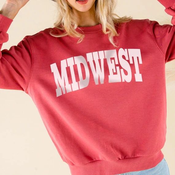 Women Midwest Graphic Print Over Size Sweatshirt Crewneck  | Etsy | Etsy (US)