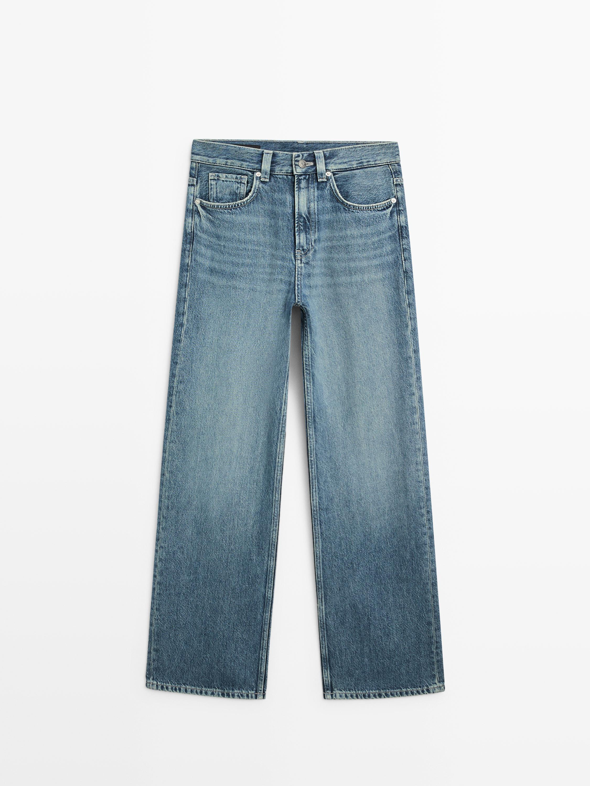Mid-rise wide-leg jeans | Massimo Dutti UK