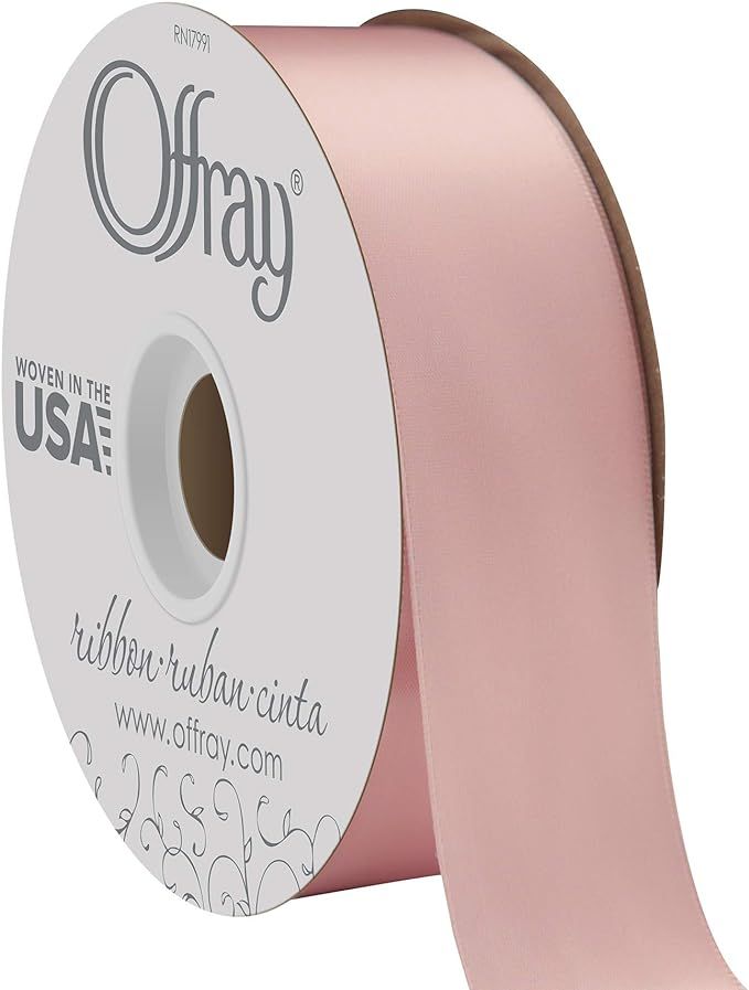 Berwick Offray 1.5" Wide Double Face Satin Ribbon, Pink Blush Pink, 50 Yds | Amazon (US)