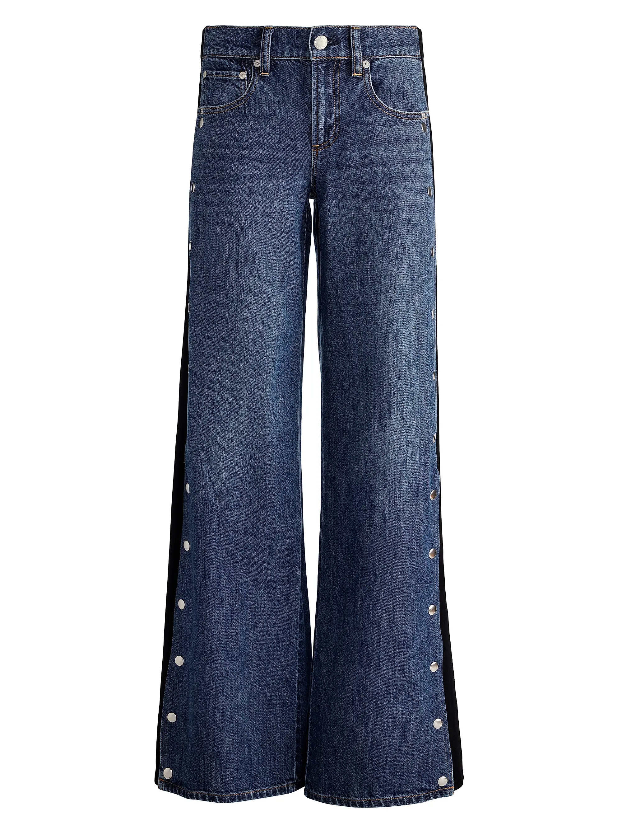 Amazing Low-Rise Studded Knit Panel Jeans | Saks Fifth Avenue