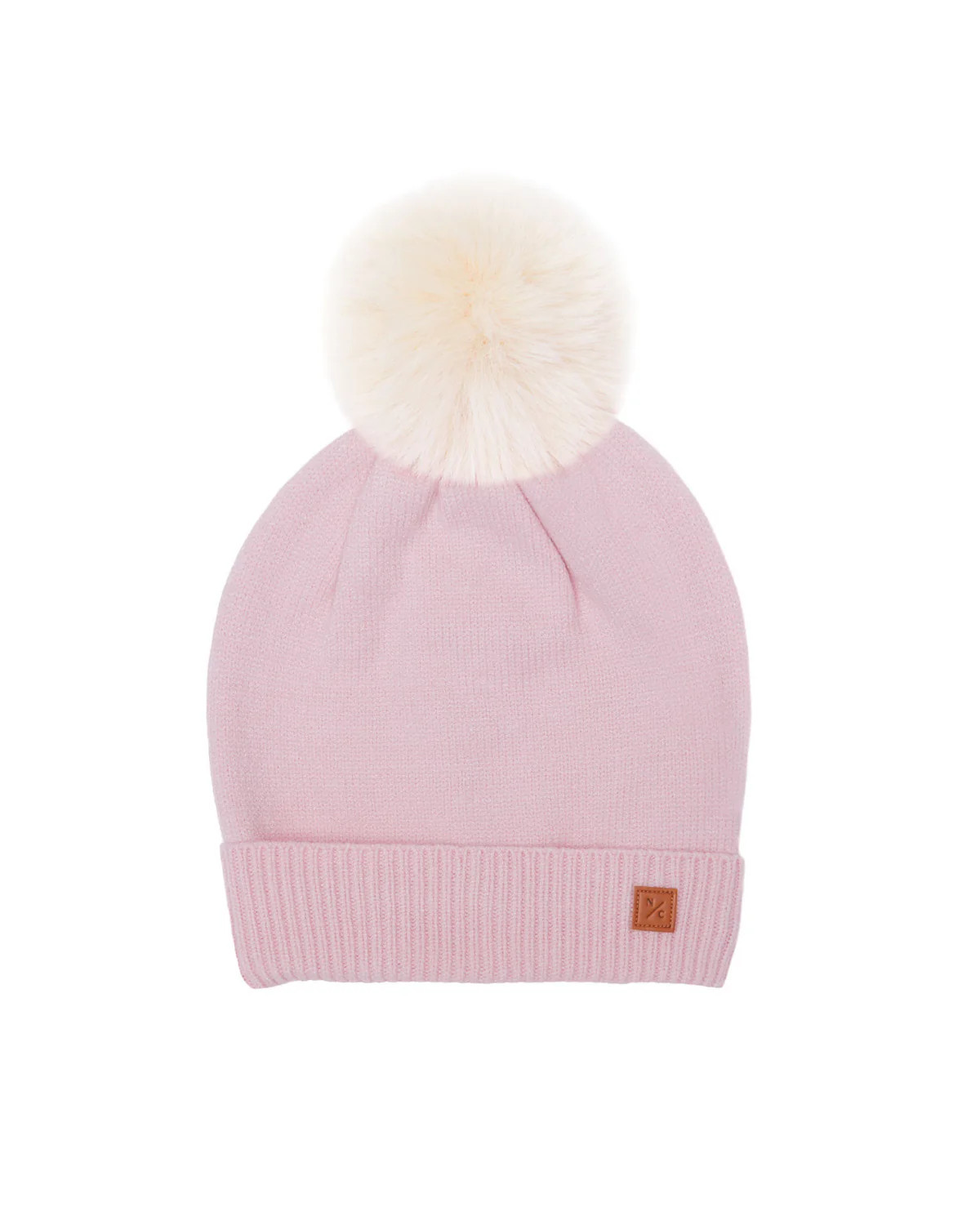 Ballerina Pink Knit Winter Hat with Faux Fur Pom | Northern Classics