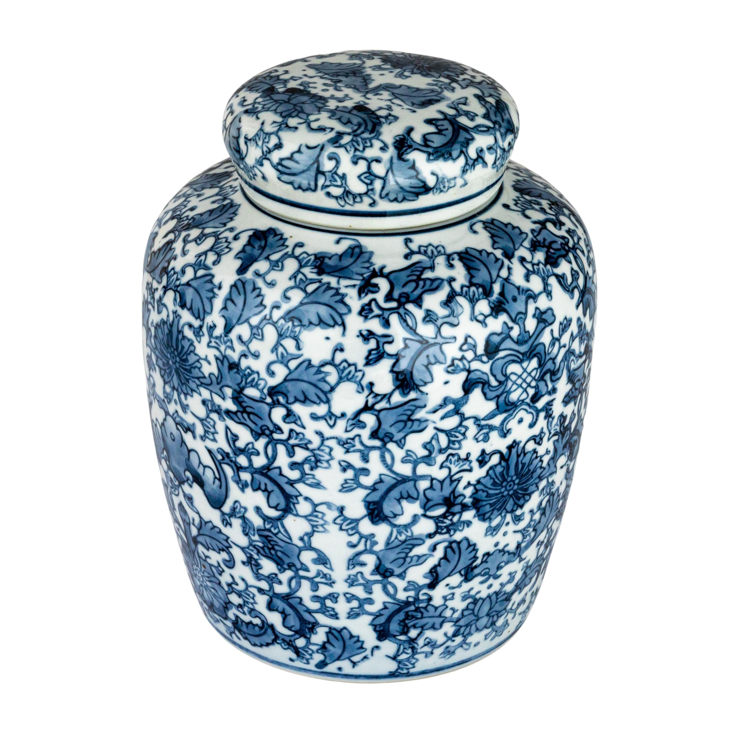 Decorative Blue and White Ceramic Ginger Jar with Lid | Amazon (US)