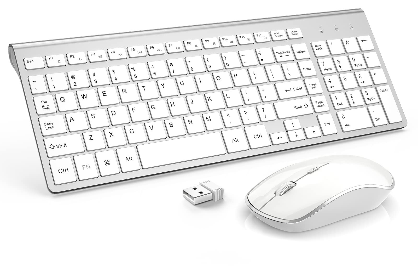 Wireless Keyboard and Mouse,J JOYACCESS USB Slim Wireless Keyboard Mouse with Numeric Keypad Comp... | Amazon (US)