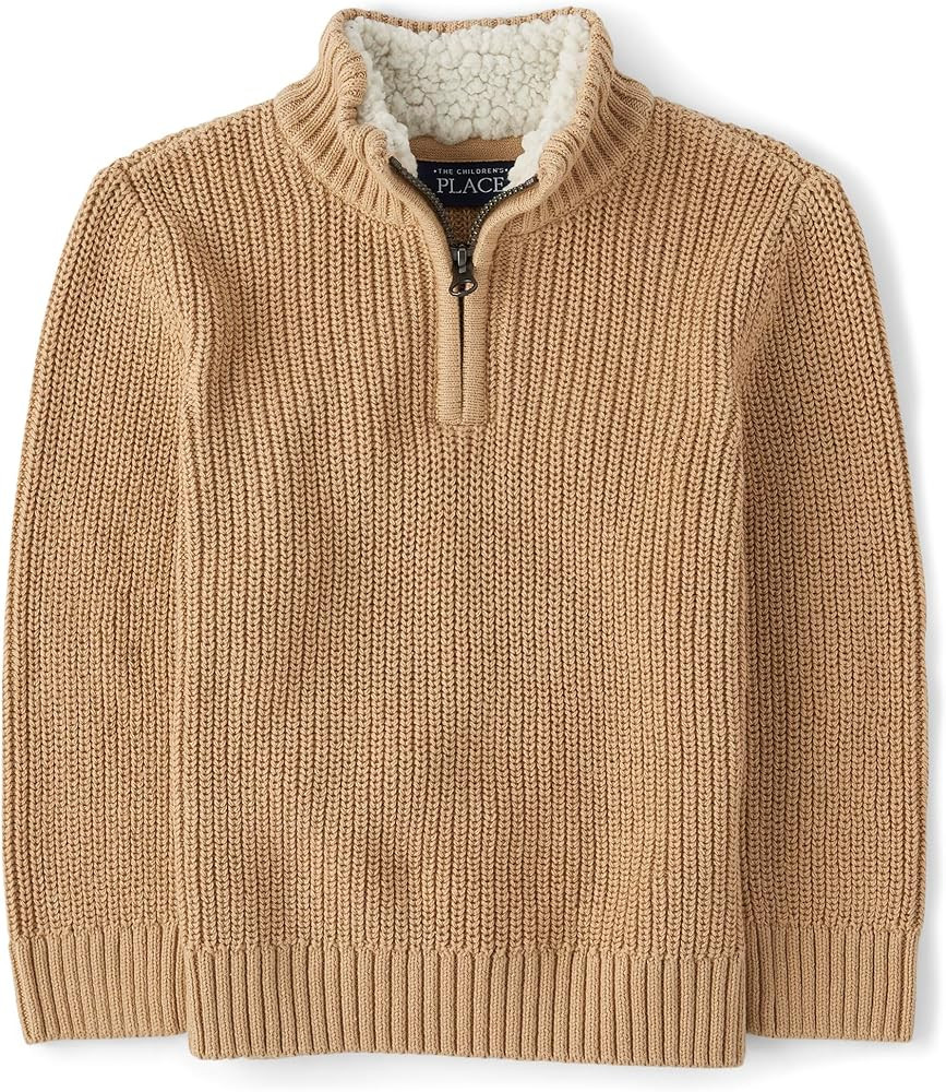 The Children's Place Baby Boys' and Toddler Quarter Zip Sweater | Amazon (US)