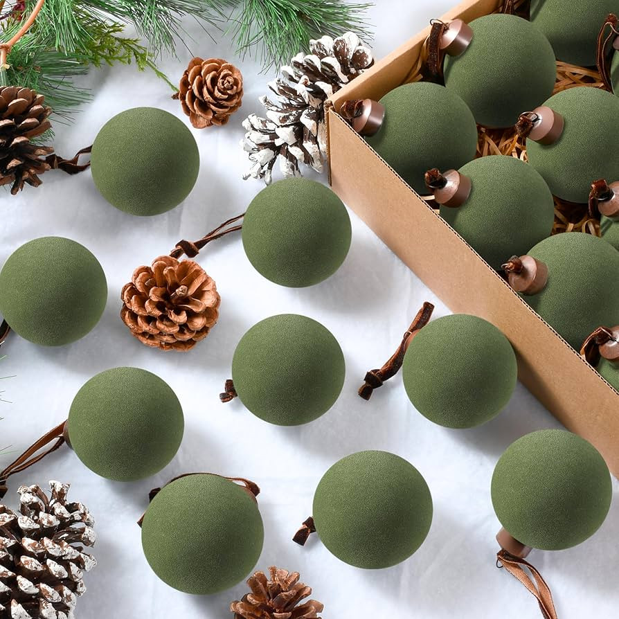 Palonu 30 Pcs Velvet Christmas Balls,2.4 Inch Flocked Ornaments with Velvet Ribbons, Shatterproof... | Amazon (US)