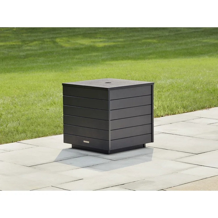 Better Homes & Gardens Ezra Outdoor HDPE Umbrella Table, Black | Walmart (US)
