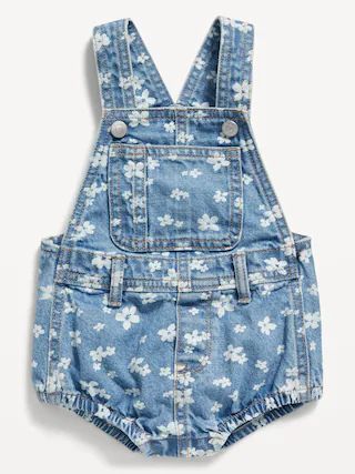 Printed Jean Shortall Romper for Baby | Old Navy (US)