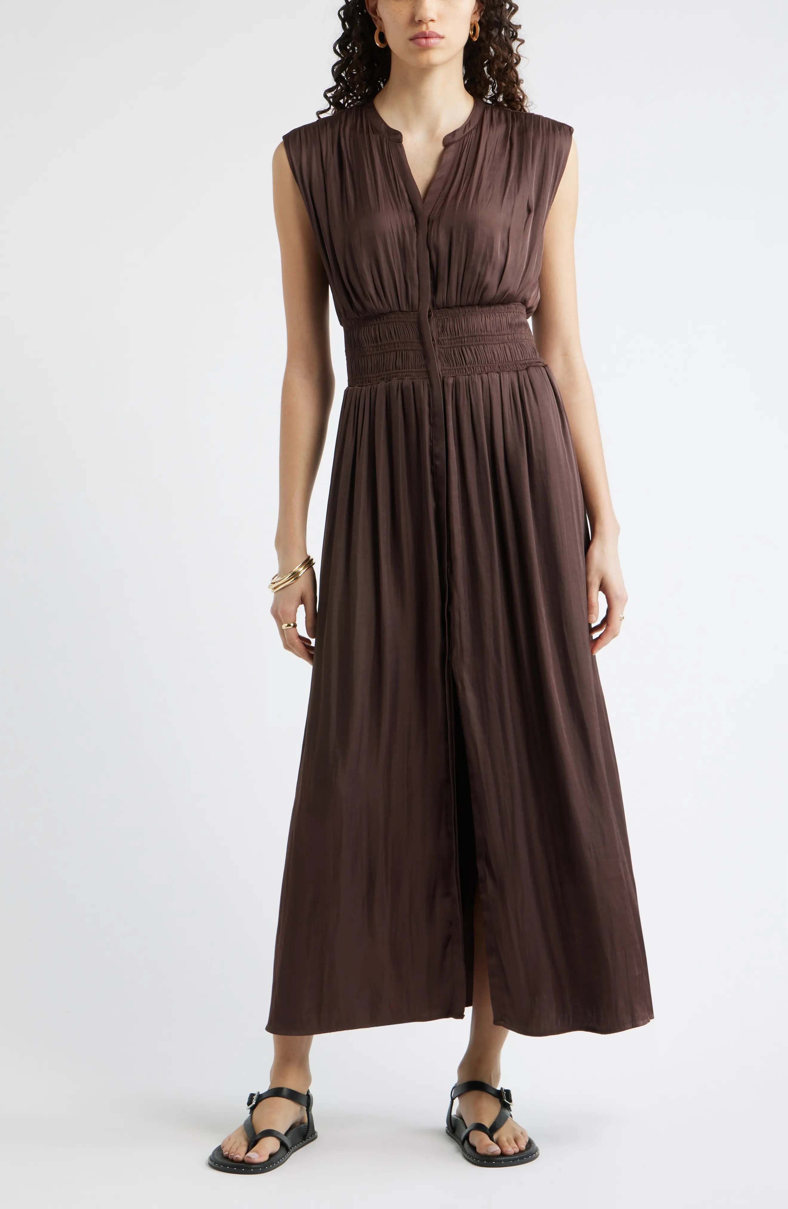 Nordstrom Smocked Waist Maxi Shirtdress (Women) | Nordstrom | Nordstrom