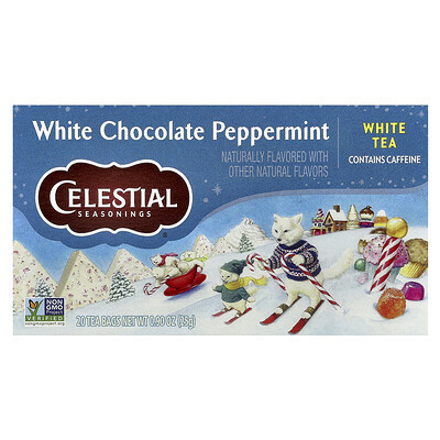Celestial Seasonings, White Tea, White Chocolate Peppermint, 20 Tea Bags, 0.9 oz (25 g) | iHerb