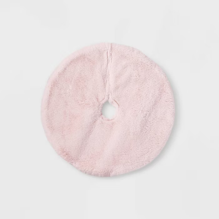 Mini Christmas Tree Skirt Blush Faux Fur - Wondershop™ | Target