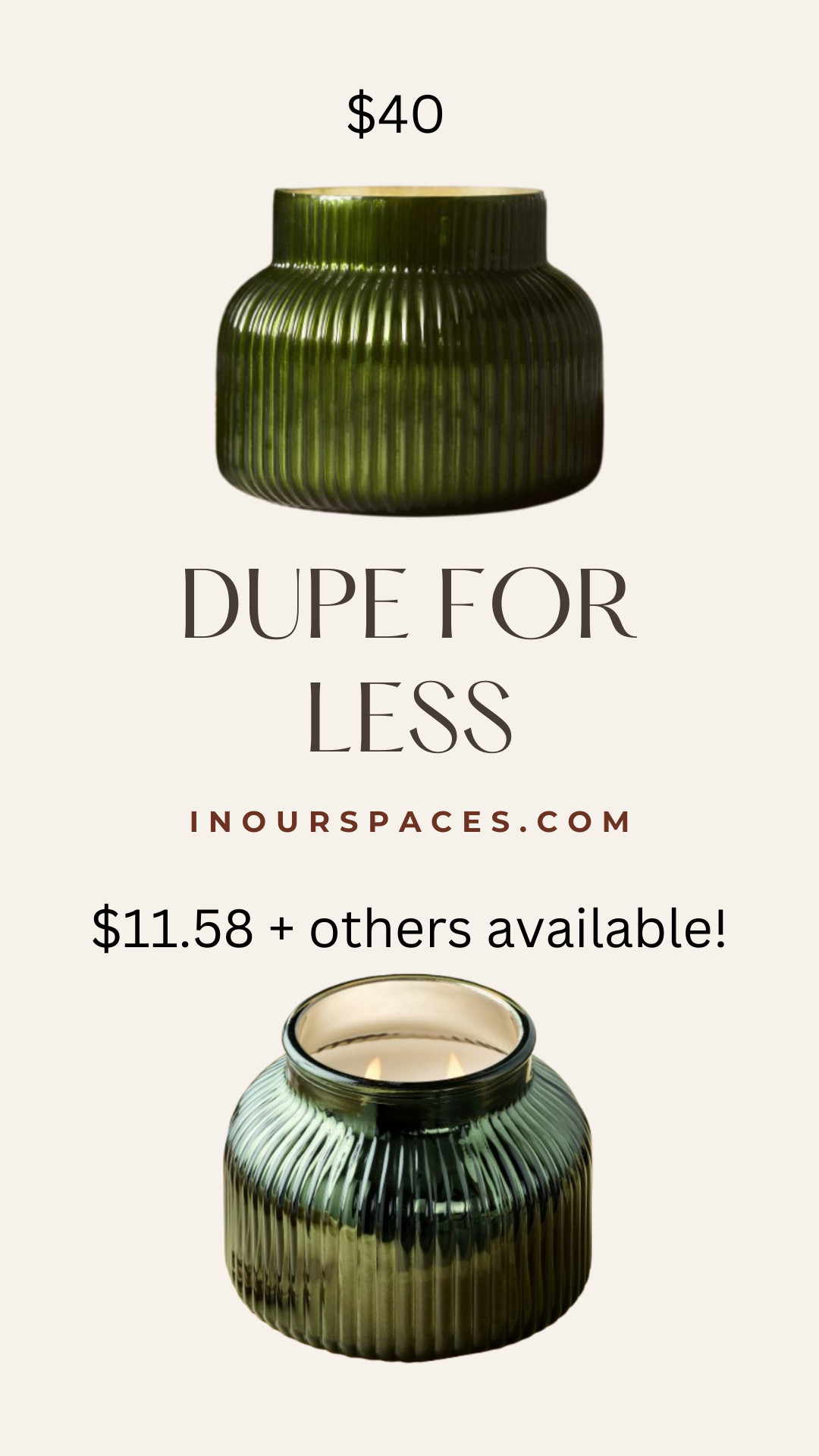  Scents are obviously different but you get the look for less plus other scents are available.
 

#LTKHome #LTKFindsUnder50 #LTKGiftGuide