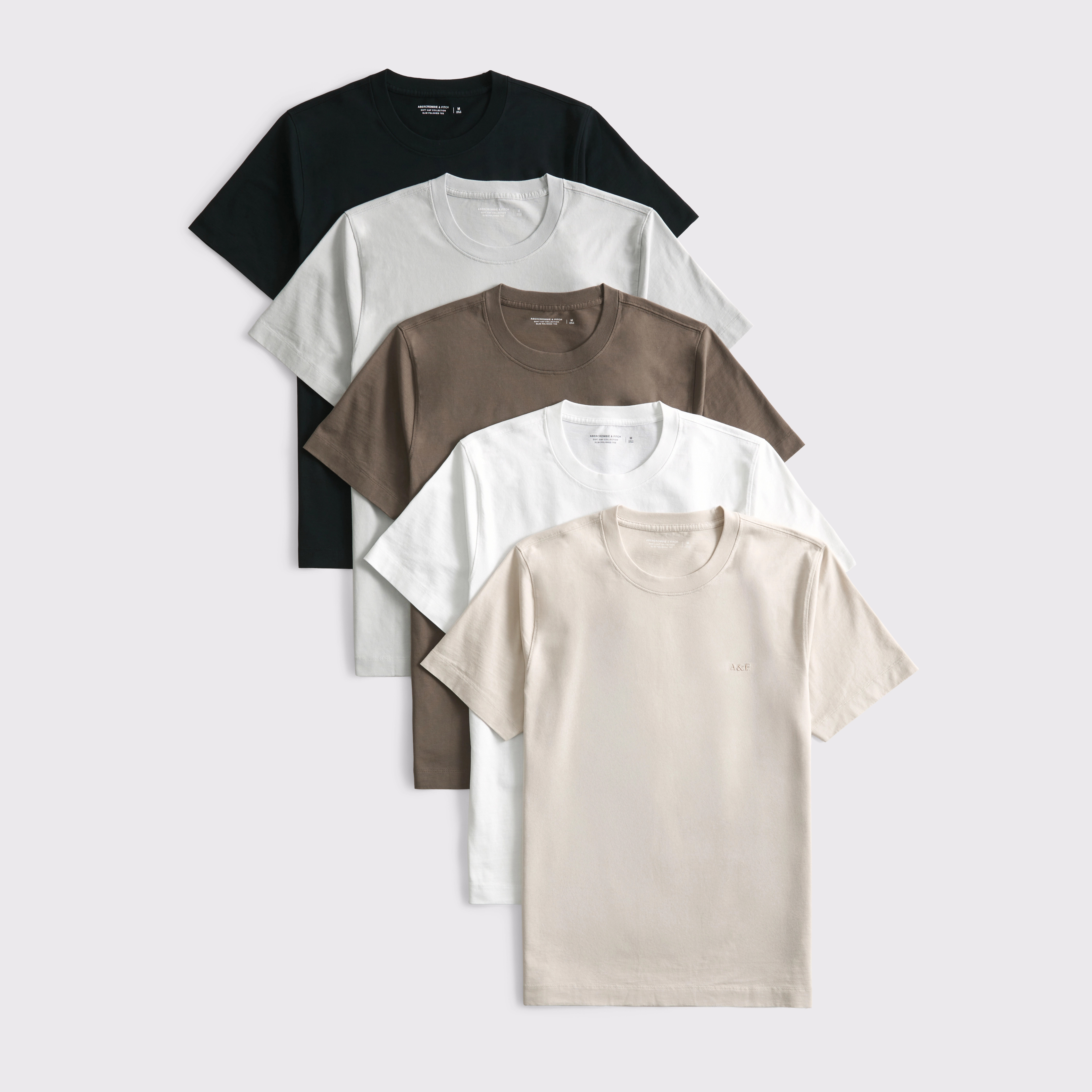 5-Pack Slim Polished Icon Tees | Abercrombie & Fitch (US)
