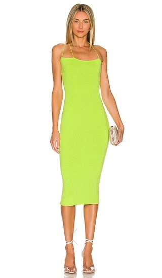 Jacquelyn Midi Dress in Neon Green | Revolve Clothing (Global)