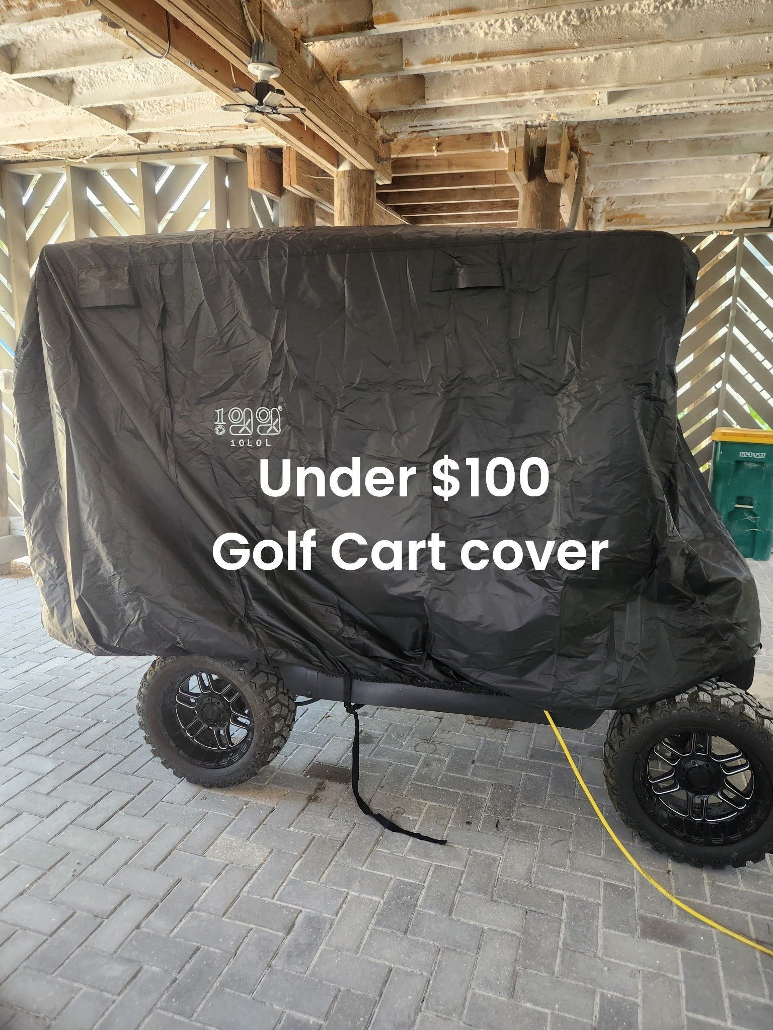 Cart Cover 2/4/4+2 Passenger for Yamaha EZGO Club Car, Heavy Duty 420D Waterproof Windproof Durable Oxford Golf Cart Cover with 3 Zipper Doors for All-Weather Protection
Depending on size of your cart, will depend on whether this cover will cover the tires or not. My cart is a taller cart.

#LTKMothersDay #LTKTravel #LTKActive