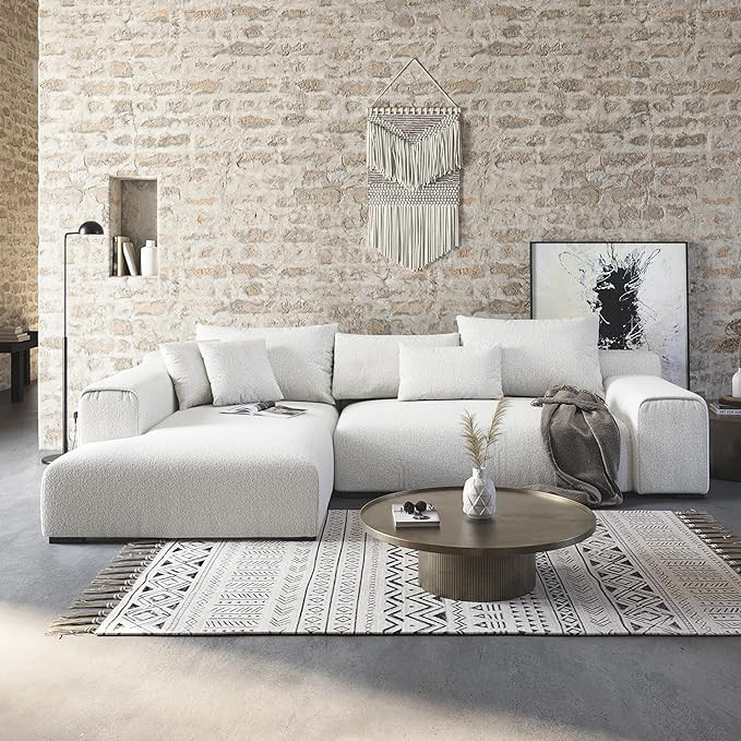 Acanva Modern L-Shaped Sectional Couch for Living Room, Bedroom, Comfy Sofa Set with Oversized Lo... | Amazon (US)