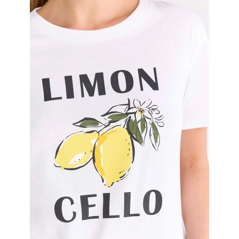 Free Assembly Women's and Women's Plus Cropped Cotton Graphic Tee with Short Sleeves, Sizes XS-4X | Walmart (US)