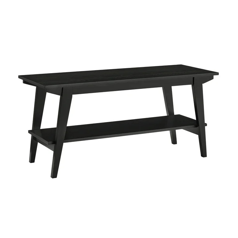 Walker Edison Japandi 1-Shelf Entryway Bench, Black | Walmart (US)