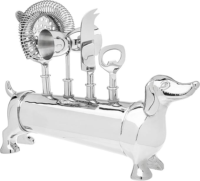 Godinger Bar Tool Set with Stand - Dachshund Bartender Mixology Kit - 5 pc Set | Amazon (US)