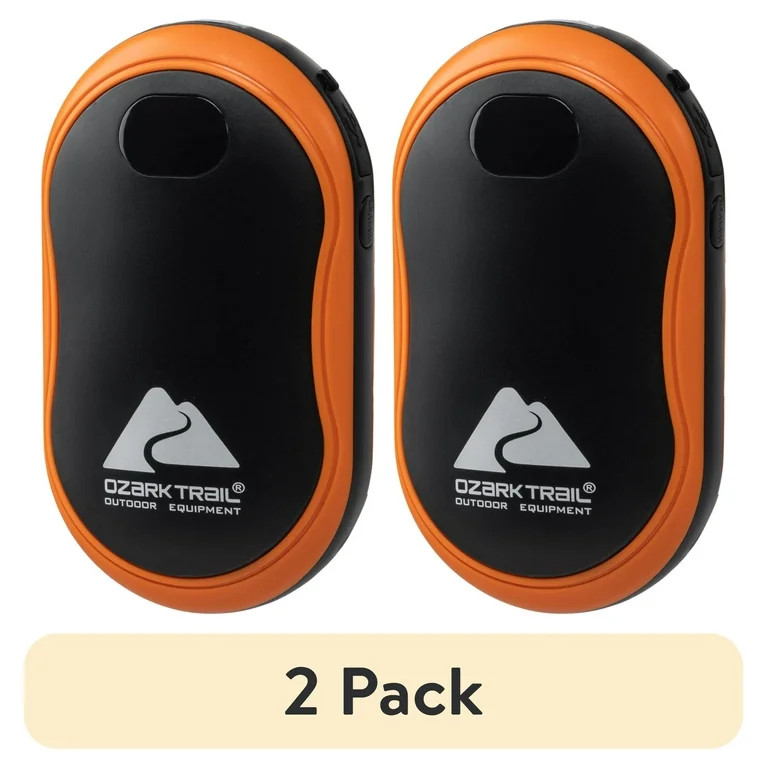 (2 pack) Ozark Trail 5200mAh Orange Rechargeable Portable 3 Temp Hand Warmer for Camping | Walmart (US)