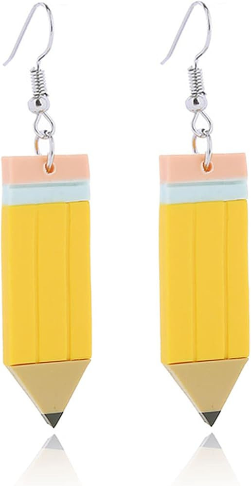 ONLYJUMP Pencil Earrings Teacher Earrings for Women Handmade Polymer Clay Pencil Earrings Back to... | Amazon (US)