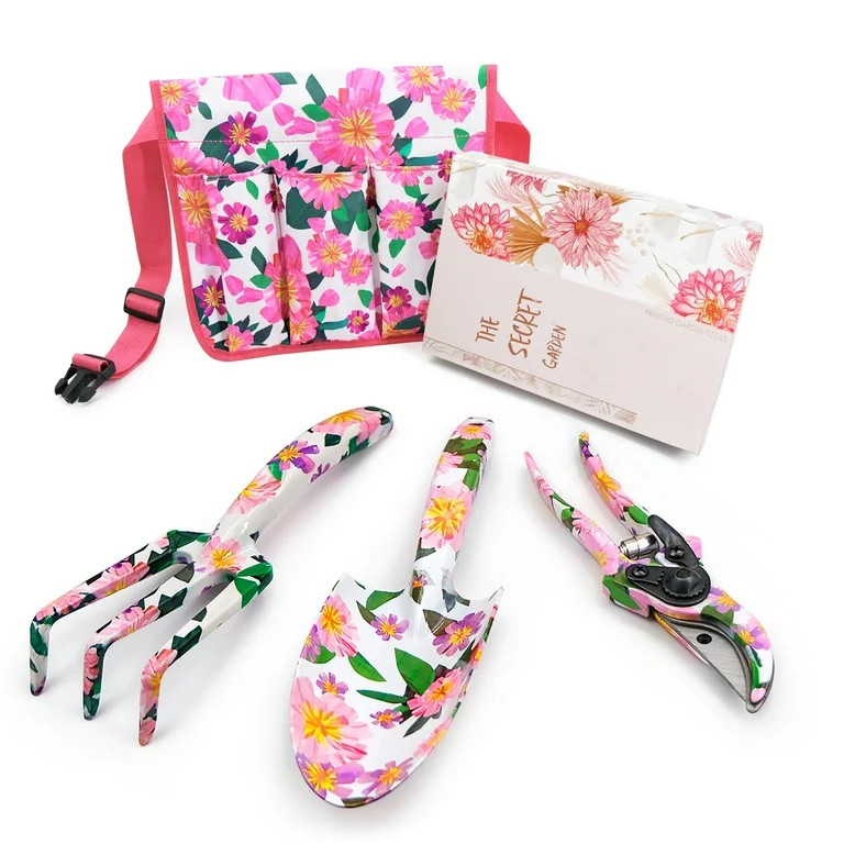 Hortem Gardening Tools for Women, Garden Tools Set Floral Include Aluminum Trowel, Hand Cultivato... | Walmart (US)