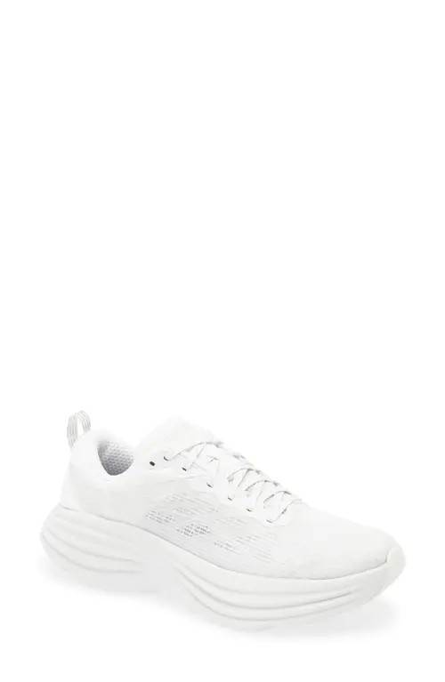 HOKA Bondi 8 Caged Sneaker in White /Cosmic Grey at Nordstrom, Size 6 Women's | Nordstrom