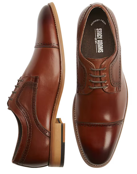 Stacy Adams Dickinson Cap Toe Oxfords, Tan | The Men's Wearhouse