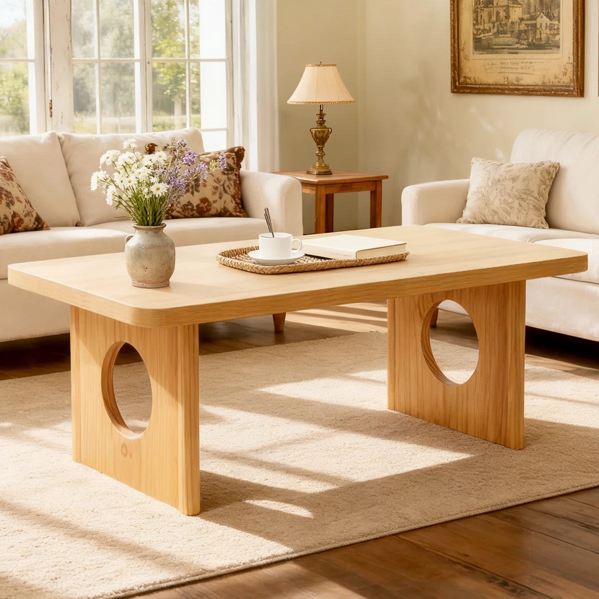 This 47.2” coffee table combines a solid pine wood frame with a durable wood-look top, offering both strength and everyday practicality. Its hollow-out legs add a sculptural, architectural feel, while the rounded corners create a softer, more refined silhouette. ON SALE and under $200.

Keywords:

* pine coffee table
* wood coffee table
* sculptural coffee table
* modern coffee table
* rounded edge table
* minimalist coffee table
* solid wood table
* living room table
* living room decor
* home styling
* interior design ideas
* apartment decor
* cozy living space
* home refresh
* minimalist home
* everyday living
* organic modern design
* sculptural furniture
* warm minimalist
* natural wood aesthetic
* calm interior design
* soft modern style
* neutral home decor
* functional art

#LTKHome #LTKSaleAlert #LTKSeasonal