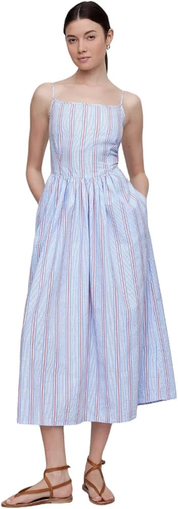 Gap Women's Dipped Waist Midi Dress | Amazon (US)