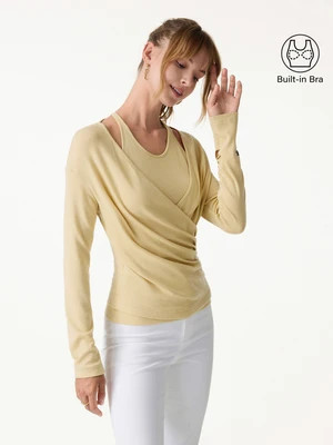 Two-Piece Set Cami with Surplice Ruched Top | OGLmove