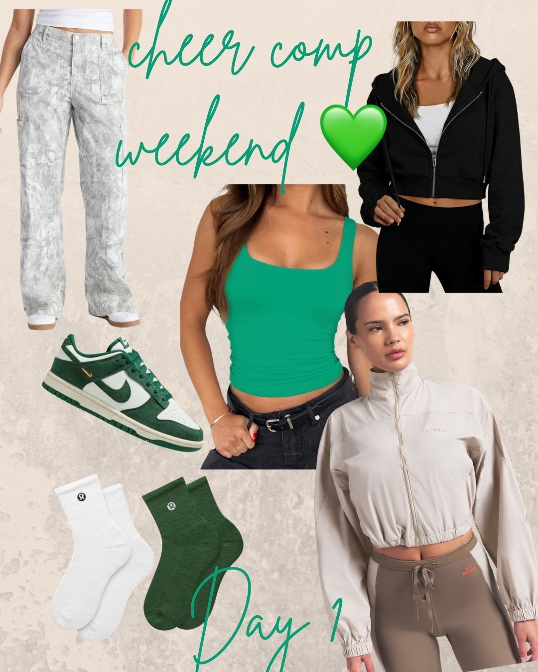 Cheer comp mom uniform 📣✨

When you’re up before sunrise, living on coffee, and spending 12 hours in a convention center… comfort is the vibe but we’re still keeping it cute.

Perfect for running between warmups, performance, awards, and grabbing all the caffeine ✨

Linked my full cheer competition mom outfit here! 🤍 #CheerMom #LTKStyle 

#LTKootd #LTKActive #LTKmomlife