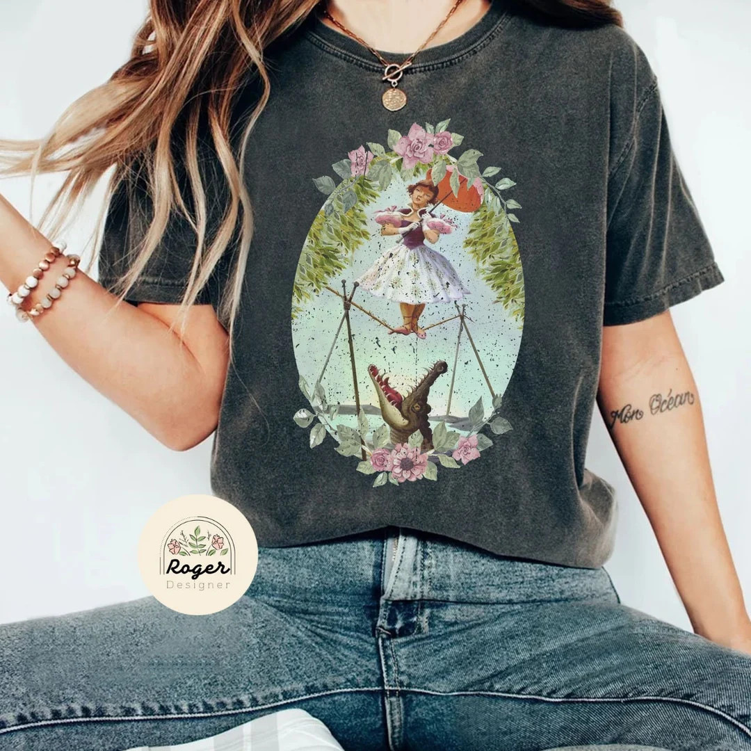 Vintage Flower Tightrope Walker T-shirt, Disney Halloween Shirt, Tightrope Girl the Haunted Mansi... | Etsy (US)