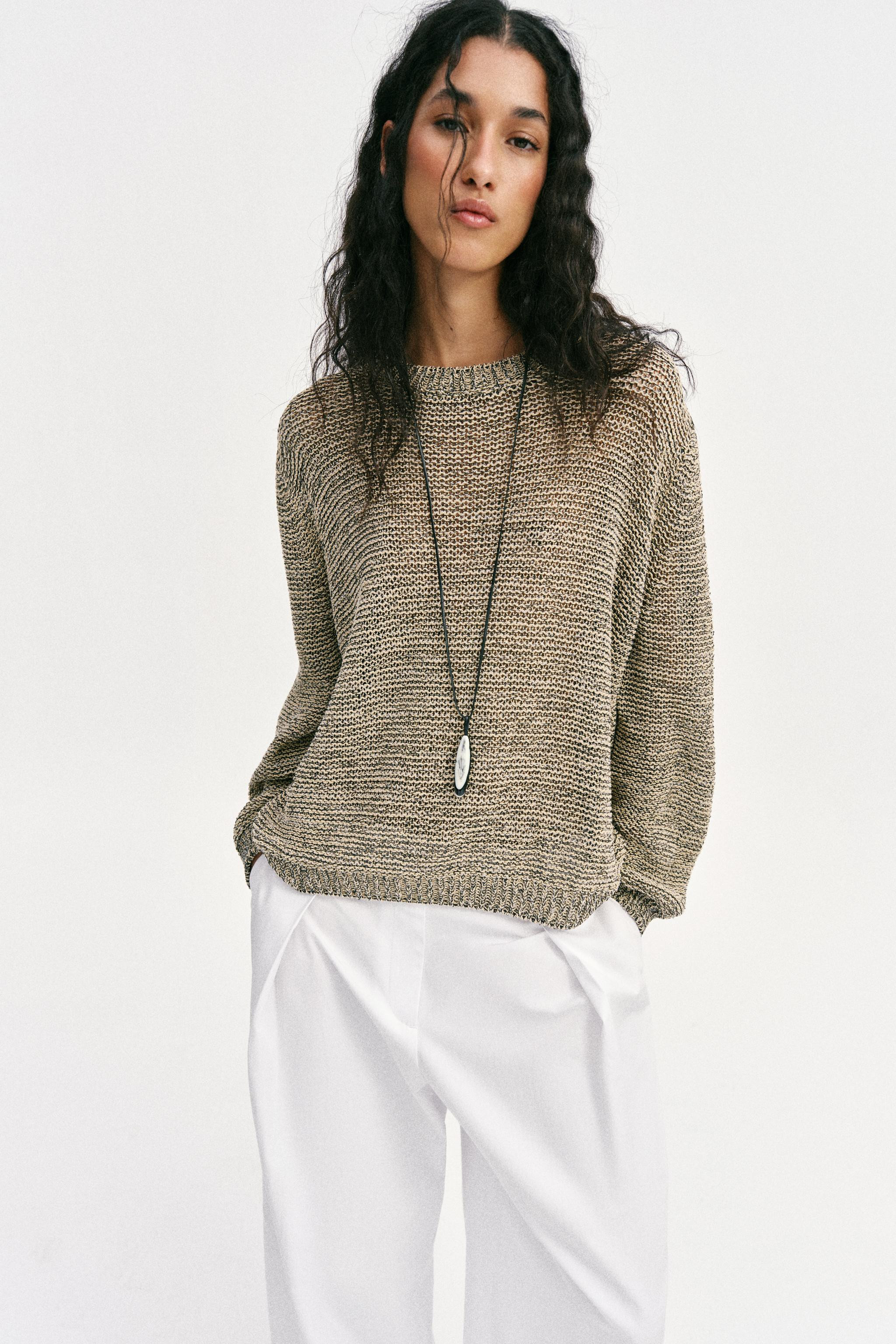 METALLIC THREAD KNIT JUMPER | Zara Canada