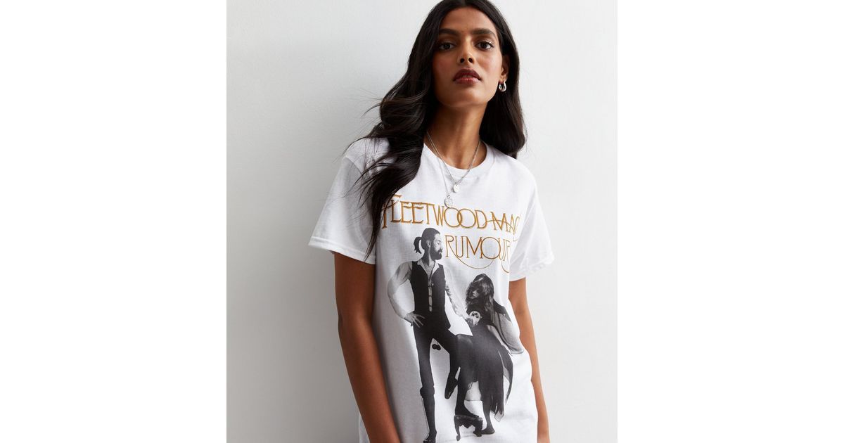 White Fleetwood Mac Rumours Logo Oversized T-Shirt
						
						Add to Saved Items
						Remove f... | New Look (UK)