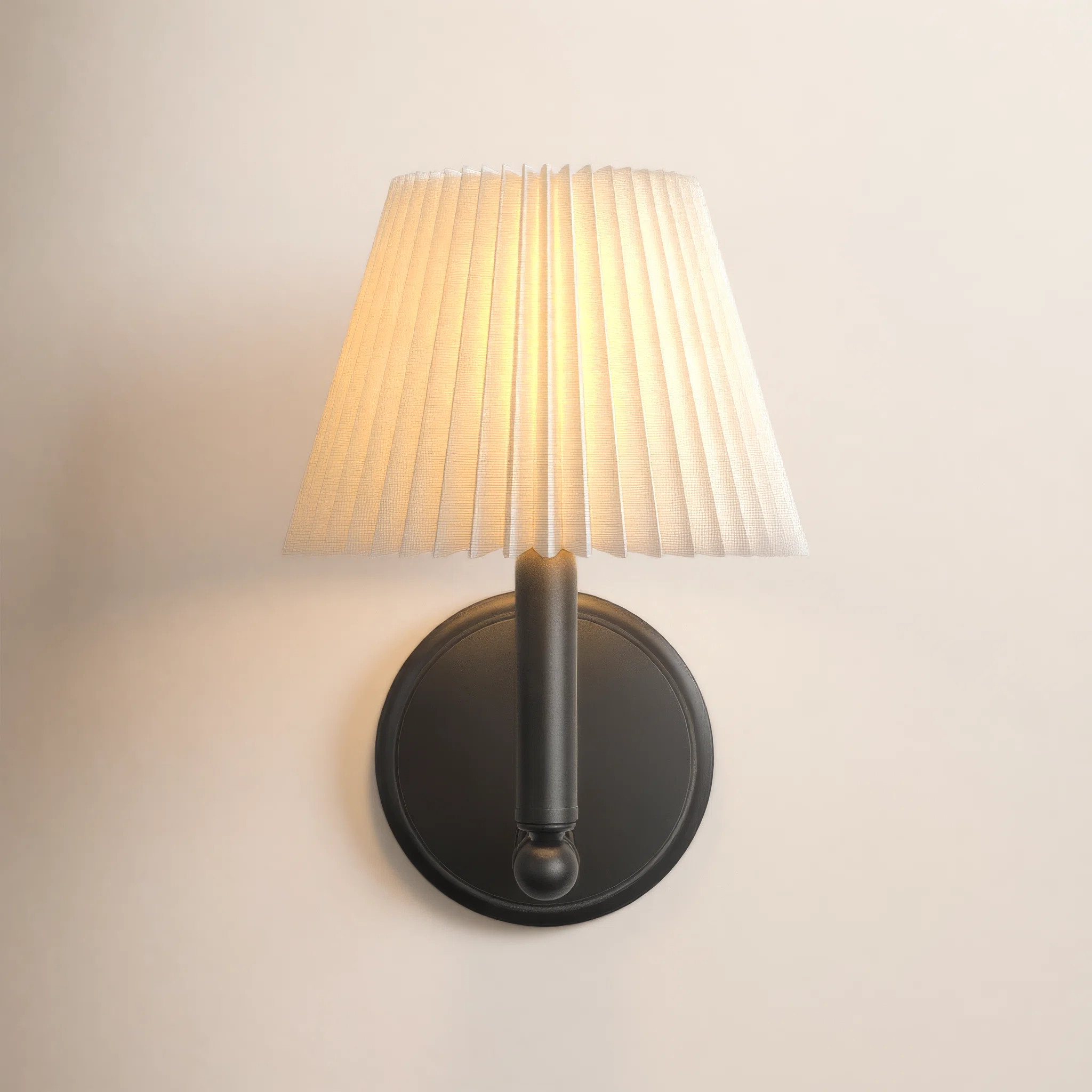 1 - Light 7''W Dimmable Iron ETL Armed Sconce With White Linen Shade | Wayfair North America