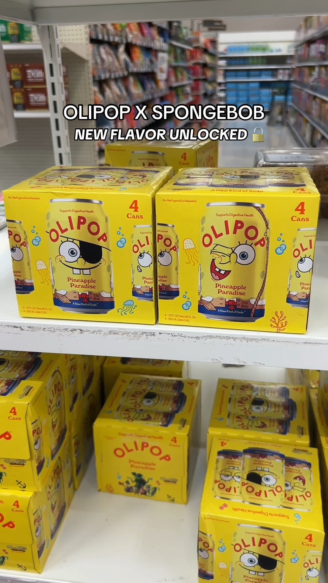 Olipop x Spongebob!!👀 The new flavor is “Pineapple Paradise” 🍍💛

#spongebob #target #drink #food #kitchen #healthy #home #summer #fall #party 

#LTKHome #LTKSeasonal #LTKParties